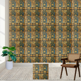 Royalet Egyptian Lotus and Scarab Design Tile Kakelplatta