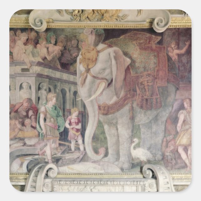 Royalet Elephant Fyrkantigt Klistermärke (Framsida)