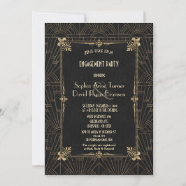 Royalet Fleur-de-Lis Art Deco 1920-talets Förlovni Inbjudningar