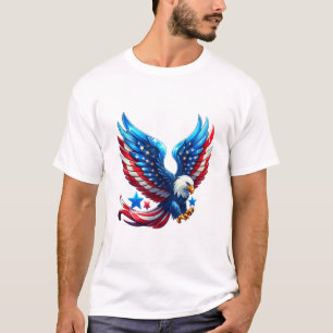 Royalet Flies Eagle White Red American Eagle T Shirt