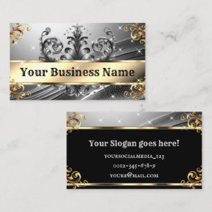 Royalet för lyxChic Ornament Glam Silver Guld Ombr Visitkort