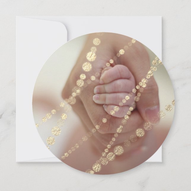 Royalet Foto på Baby Shower Girl Ro Guld Rosa  Inbjudningar (Baksida)