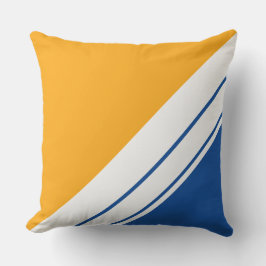 Royalet Golden Gult Blue Diagonal White Rand Kudde