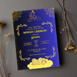Royalet Golden & Teal, logotyp av Munda Ceremony G Inbjudningar