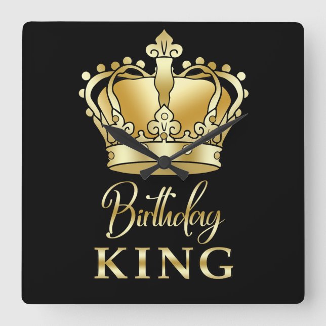 Royalet Guld i Kung, födelsedagen, Kronan drottnin Fyrkantig Klocka (Framsida)