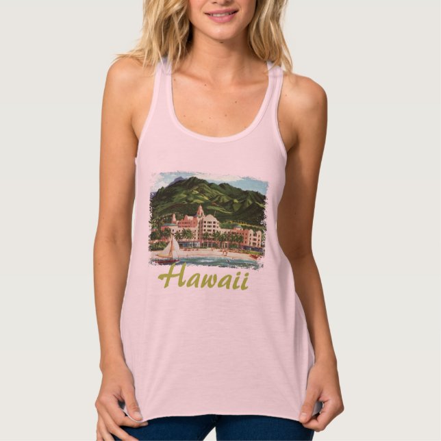 Royalet Hawaiian Dam T-Shirt Linne Med Racerback (Framsida)