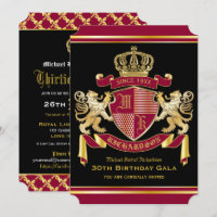 Royalet Jackar Arm Red Guld Lejona Emblem Birthday