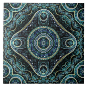 Royalet Julian Fractal Mandala Mönster Kakelplatta