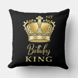 Royalet Krona i Kung vid födelsedagen: Monogram ly Kudde