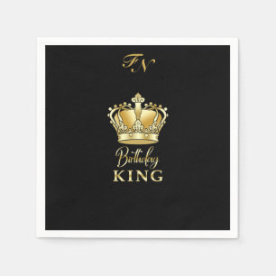 Royalet Krona i Kung vid födelsedagen: Monogram ly Pappersservett