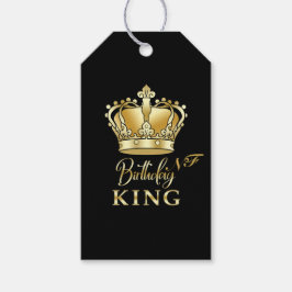 Royalet Krona i Kung vid födelsedagen: Monogram ly Presentetikett