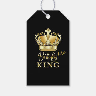 Royalet Krona i Kung vid födelsedagen: Monogram ly Presentetikett