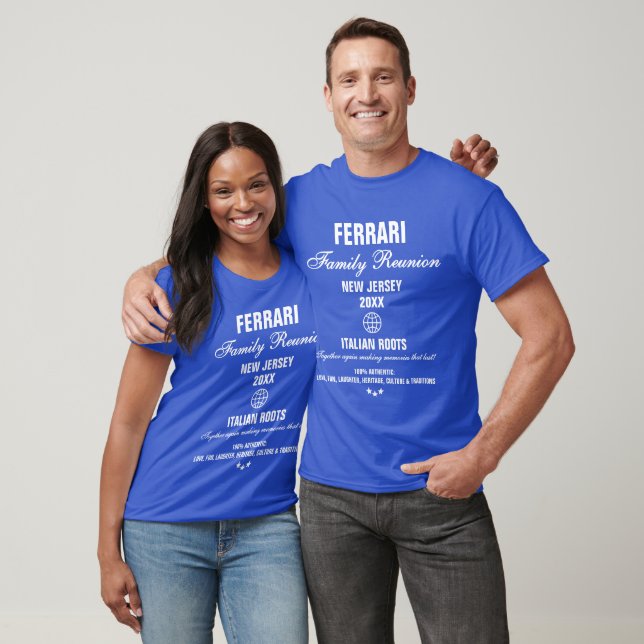 Royalet Modern Family Reunion - Personlig Blue T Shirt (Unisex)