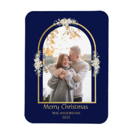 Royalet Modern minimal Blommigt Arch Photo Blue Magnet