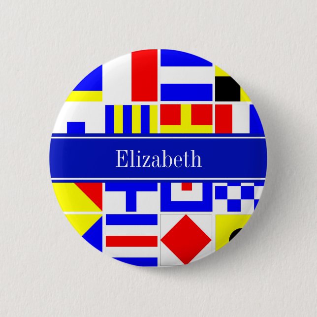 Royalet Namn Monogram för färglös Nautisk signal F Knapp (Framsida)