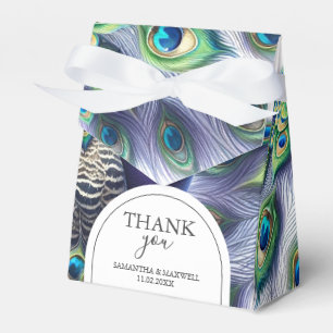 Royalet Peacock för favoritboxar på bröllop Presentaskar