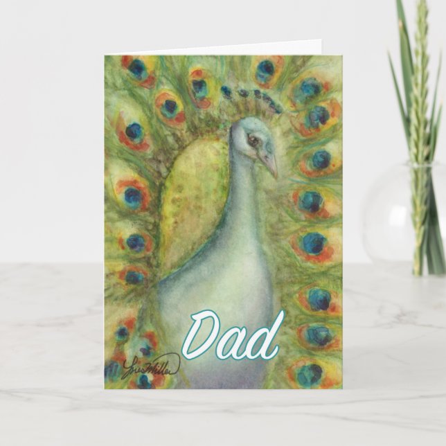 Royalet Peacock Pappa Birthday card serendipity Kort (Framsida)