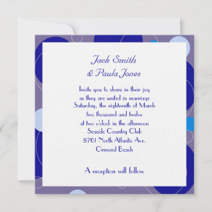Royalet Periwinkle Bröllop i Retro Blue Circles Ov Inbjudningar
