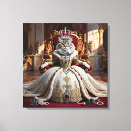 Royalet Pet Queen Porträtt - Luxurious Digital Art Canvastryck