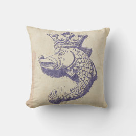 Royalet Pike Vintage Illustration Dekorativ kudde