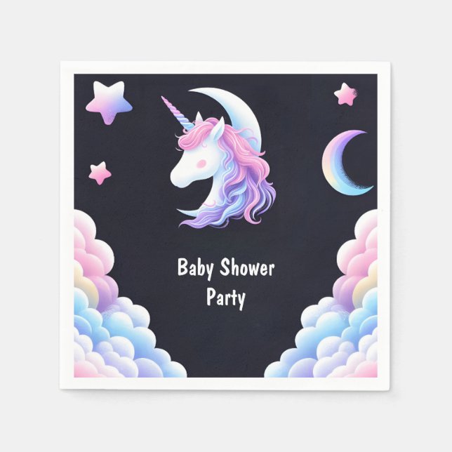 Royalet Pony Unicorn Flicka Shower Add Glow Space Pappersservett (Framsidan)