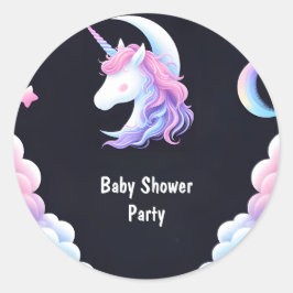 Royalet Pony Unicorn Flicka Shower Add Glow Space Runt Klistermärke