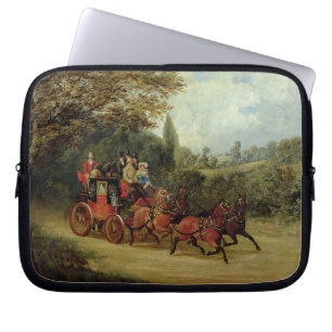 Royalet postar lagledaren med passagerare (olja p laptop sleeve