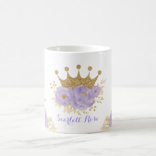 Royalet Princess Girly Lavender Guld Krona Kaffemugg