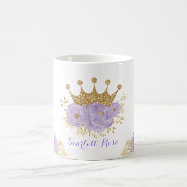 Royalet Princess Girly Lavender Guld Krona Kaffemugg (Center)