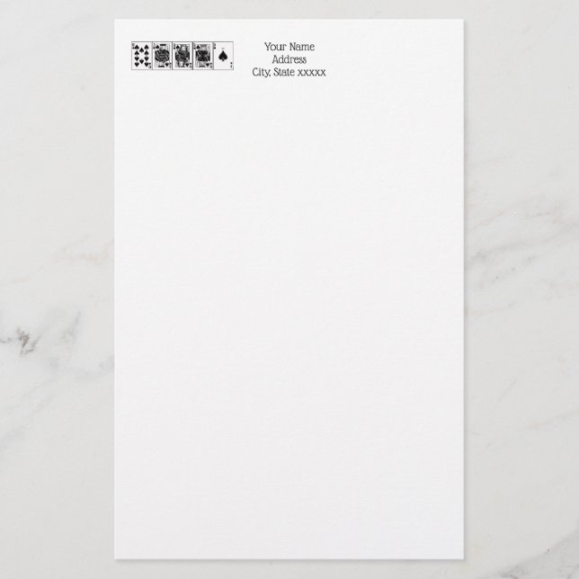 Royalet Rak tömningsspets för Casino Nght Poker- Brevpapper (Framsida)