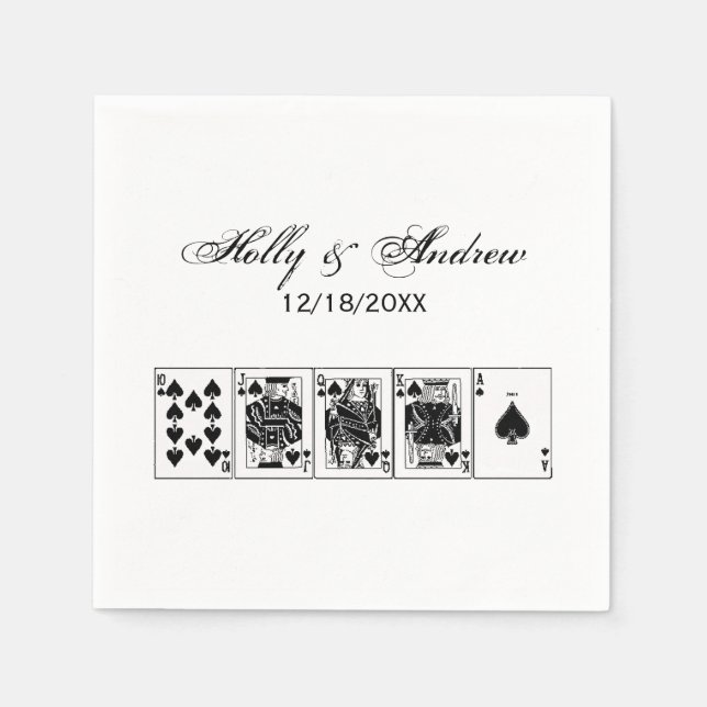 Royalet Rak tömningsspets för Casino Nght Poker- Pappersservett (Framsidan)