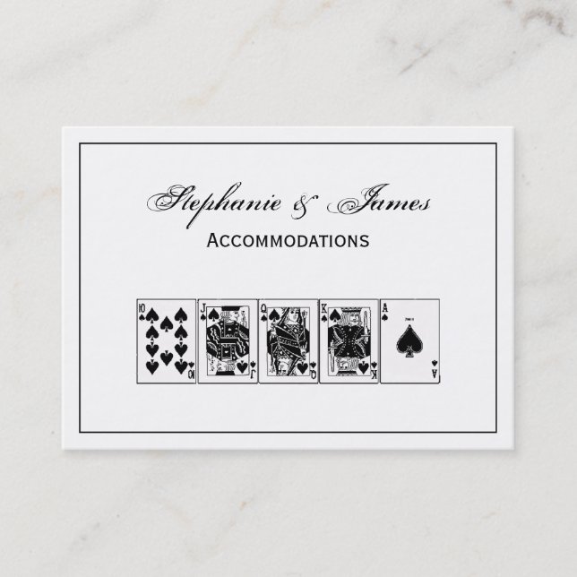 Royalet Rak tömningsspets för Casino Nght Poker- Visitkort (Framsida)