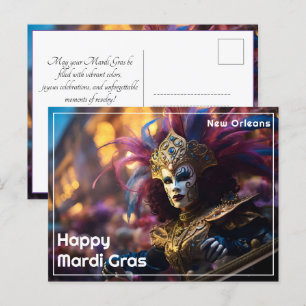 💚 💛 Royalet Regalia: Mardi Gras Extravaganza Vykort