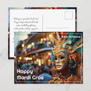 💚 💛 Royalet Regalia: Mardi Gras Extravaganza Vykort