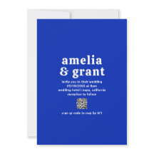 Royalet Retro Font Blue QR Code Modern Bröllop