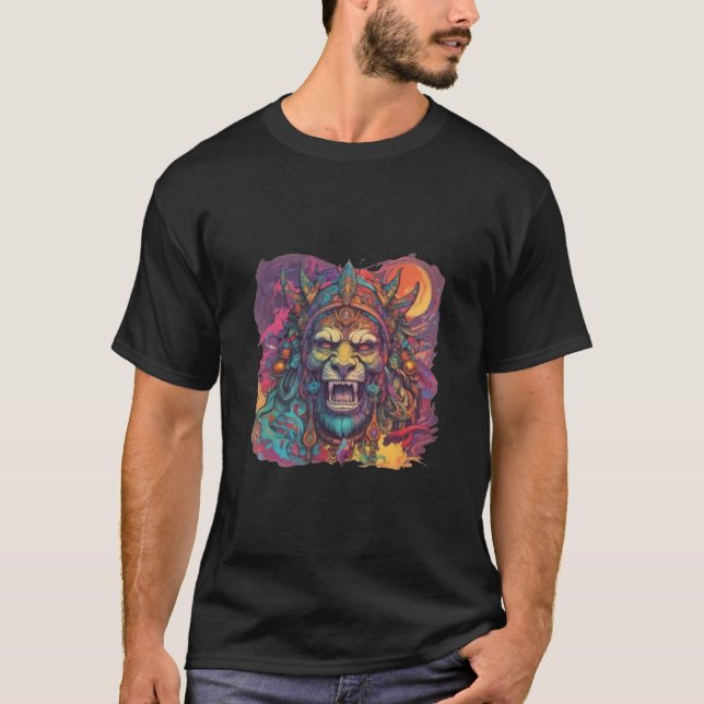 Royalet Roar: Ett dubbelt perspektiv för Lejona T Shirt (Framsida)