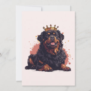 Royalet Rottweiler Hund Queen Krona Inbjudningar