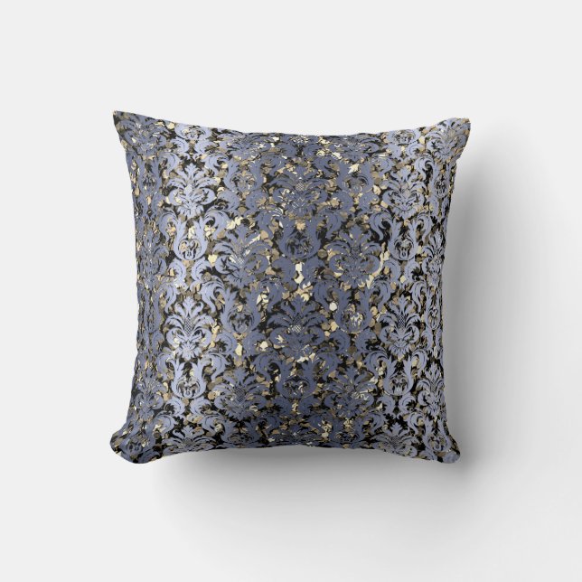 Royalet Sepia Guld Black Blue Navy Metallic Kudde (Framsida)