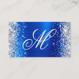 Royalet silver Blue Foil Finare Monogramme Visitkort