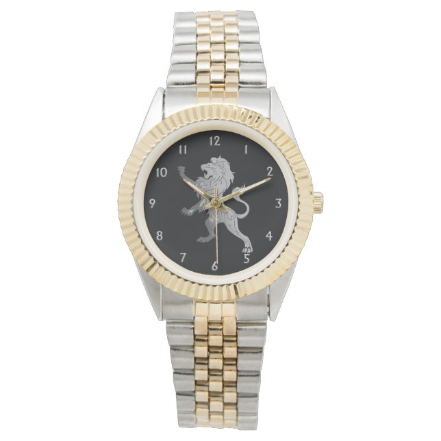 Royalet silver Lejont på Svarta havet Armbandsur (Framsida)