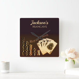 Royalet Teckenspärr för rensningspokeraren Fyrkantig Klocka