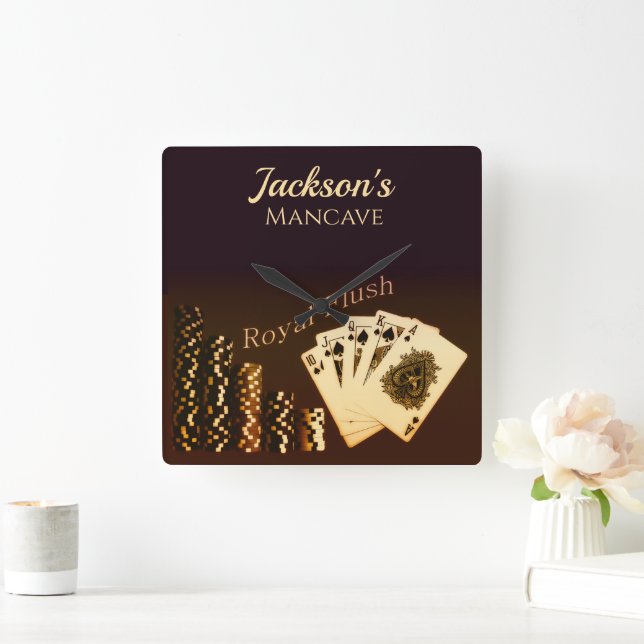 Royalet Teckenspärr för rensningspokeraren Fyrkantig Klocka (Hem)