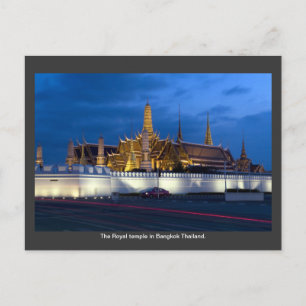 Royalet tempel i Bangkok Thailand. Vykort
