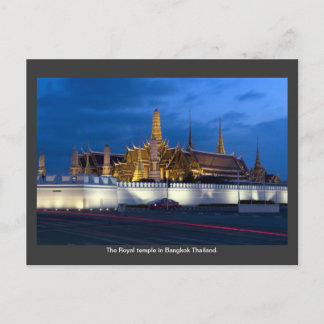 Royalet tempel i Bangkok Thailand. Vykort