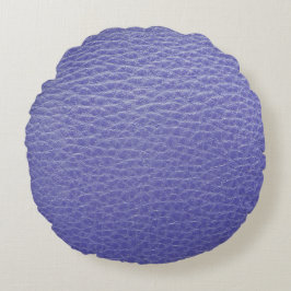 Royalets blå läder Skriv ut runda fyllning Rund Kudde
