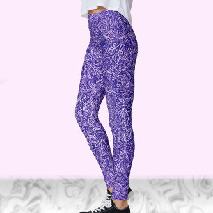 Royalets blå och vit moderna snyggt trendig mönste leggings