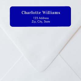Royalets blå returadress etikett