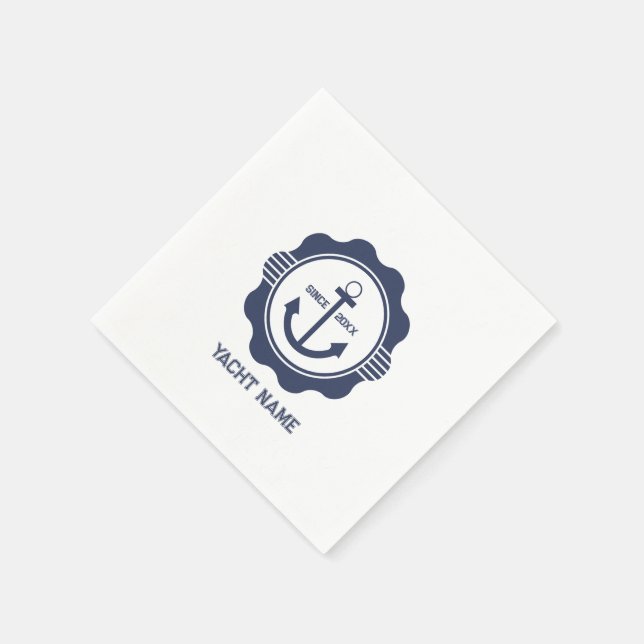 Royalets blå sjöbåtankare med anpassade pappersservett (Hörn)