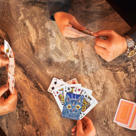 Royalets blåa konstnärliga Kaleidoskop Cat Casinokort