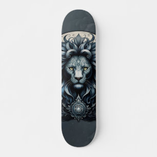 Royalets elegans, en stor gaze ornat lejon huvud mini skateboard bräda 18,5 cm
